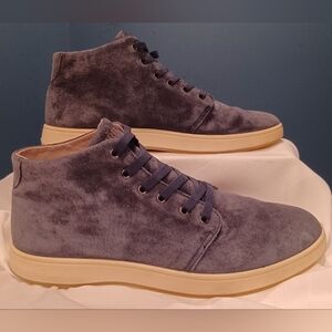 Pre-owned Aureus Men's Blue Nubuck Mid Top shoes Sneakers